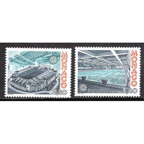Monaco 1987 Paire Europa Architecture Moderne Yvert N° 1565-66 Neuf**