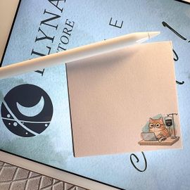 Post-It Personnalisé - Chat Café - Fait À La Main