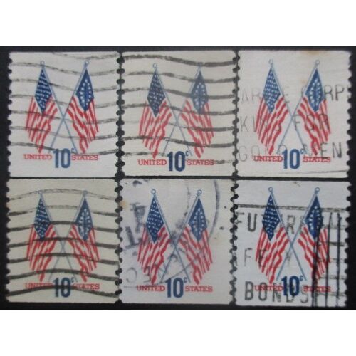 Etats-Unis N°1009a Dentelé Verticalement X 6 Oblitéré