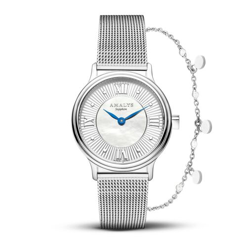 Coffret Montre + Bijou Femme Amalys Elise Acier Collection Giftboxes