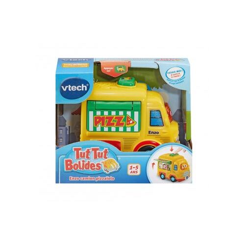 Tut Tut Bolide Ville - Enzo Camion pizzaiolo - Food Truck, Marchand Pizza - Jouet interactif - Set Vehicule Enfant et Carte
