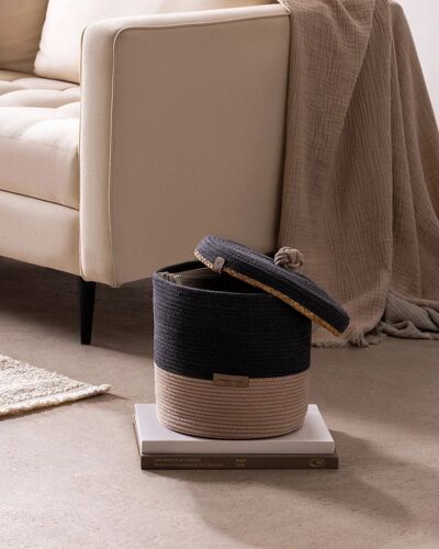 Grand Panier Rêverie - Gris/Beige