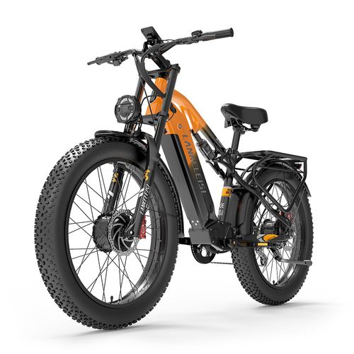 Vélo Électrique Lankeleisi Mg800 Max 26" 2 Moteurs 1000wx2 Vitesse Max 48km/H Vtt Électrique 48v 20ah 7 Vitesses Autonomie 130km Charge Maximale 150kg Orange