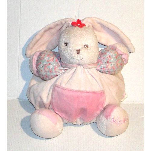 doudou lapin patapouf crême fleurs kaloo