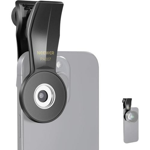 NEEWER Pince Phone Universelle pour Objectif Fileté 17mm,Fixation Adaptateur Téléobjectif Professionnel,Compatible avec iPhone 15 Pro Max 15 Plus 14 13 Samsung Galaxy S24 S23 Ultra Google Pixel,PA007