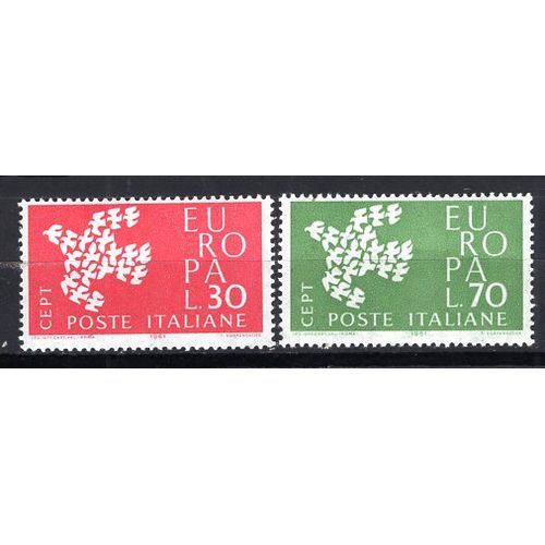 Italie 1961 Paire Europa 30 L Rouge Et 70 L Vert  Yvert N° 858-59 Neuf**