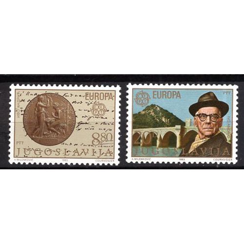 Yougoslavie 1983 Paire Europa Grandes Oeuvres Du Genie Humain Yvert N° 1867-68 Neuf**