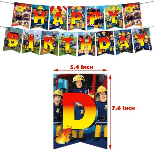 Camion de pompier pompier Sam fête ballon bannière gâteau décor camion de pompier ballon enfants pompier pompier Sam fête d'anniversaire décoration 1pcs banner
