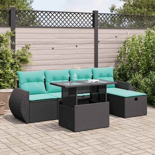 Vidaxl Salon De Jardin Avec Coussins 6 Pcs Gris Résine Tressée Acacia
