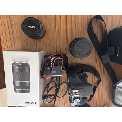 Canon EOS 2000D 24.1 mpix + Objectif Sigma 18-50mm 1:3.5-5.6 DC + Objectif Canon EFS 18-55mm + Objectif Canon EF 75-300mm f/4-5.6lll