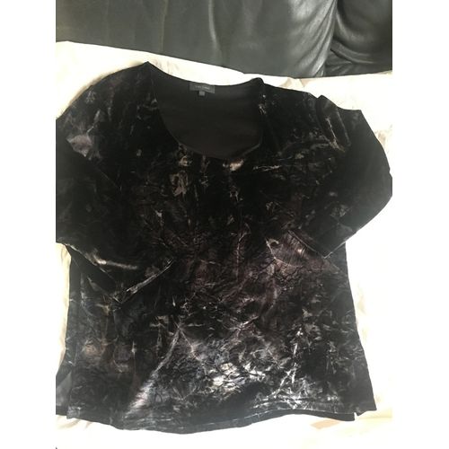 Haut Femme Taille 50/52 - Façon Velours Frappé - Noir