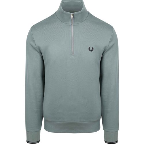 Fred Perry Pull Demi-Zip Bleu Vert Taille L