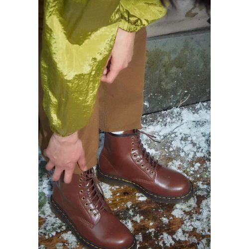 Dr. Martens - Vegan 1460 Brown Norfolk Flat & Brown Borg Fleece - Chaussures - Marron - Eu 44 - Synthetic/Synthetic/Caoutchouc