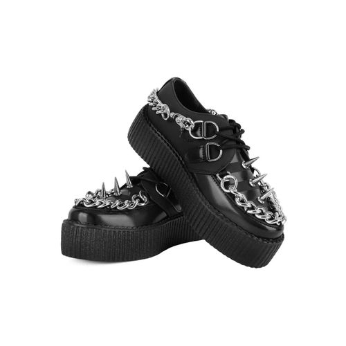 T.U.K. - Viva High Sole Creep Black Spike N Chain - Chaussures Pour Fille - Noir - Eu 37 - Synthetic/Textile/Caoutchouc