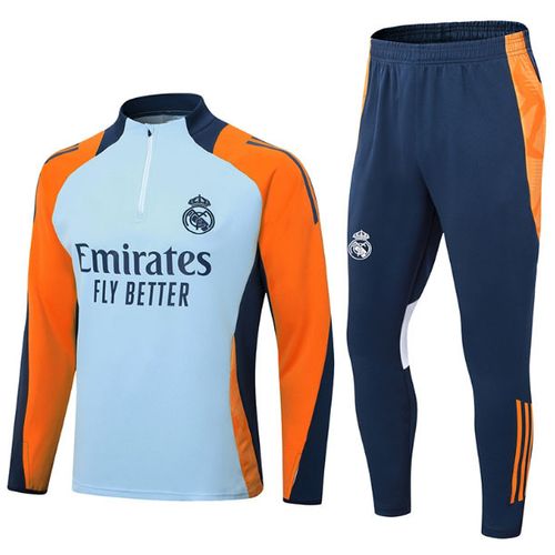 Survêtement Real Madrid 24/25 · Ensemble Entraînement Football Adulte & Enfant Manches Longues ¿ Bleu Clair
