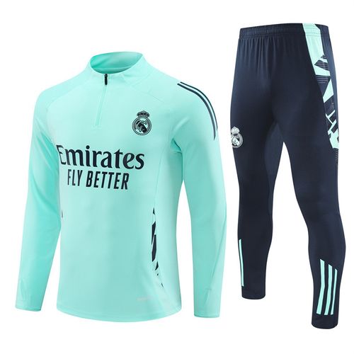 Survêtement Real Madrid 24/25 · Ensemble Training Football Adulte & Enfant Manches Longues ¿ Bleu Lac