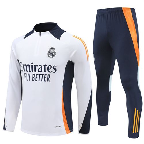 Survêtement Real Madrid 24/25 · Ensemble Entraînement Football Adulte & Enfant Manches Longues ¿ Blanc