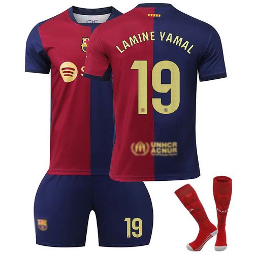 Maillot Domicile Barcelona 24/25 · Lamine Yamal #19 · Jersey Football Manches Longues