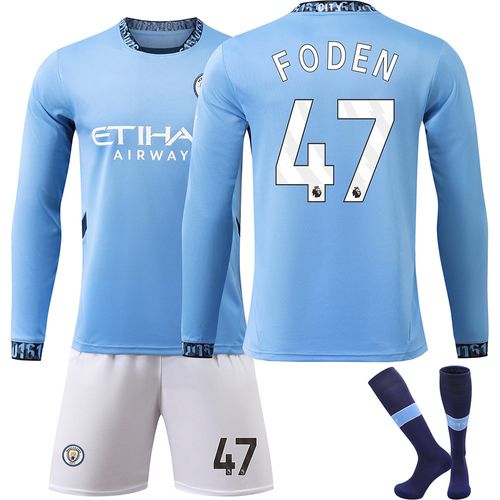 Maillot Domicile Manchester City 24/25 · Foden #47 · Jersey Football Manches Longues
