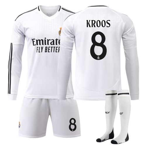 Maillot Domicile Real Madrid 24/25 · Kroos #8 · Jersey Football Manches Longues