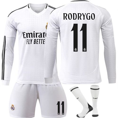 Maillot Domicile Real Madrid 24/25 · Rodrygo #11 · Jersey Football Manches Longues