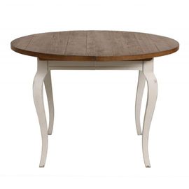 Table ronde extensible en bois marron