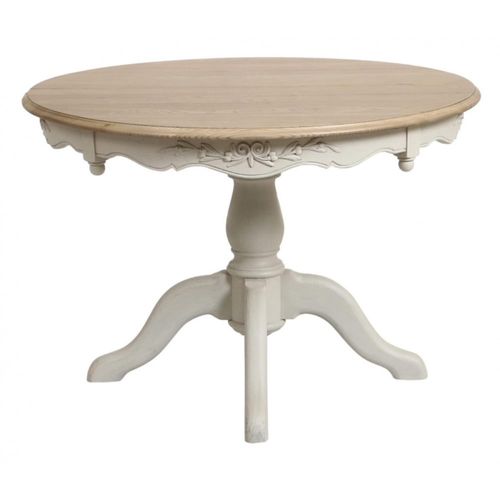Table ronde 2 allonges en fibres de particules blanc