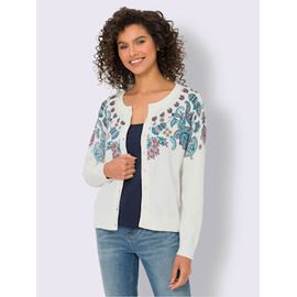 Cardigan Motif Imprimé - Linea Tesini - Écru-Flamant Imprimé