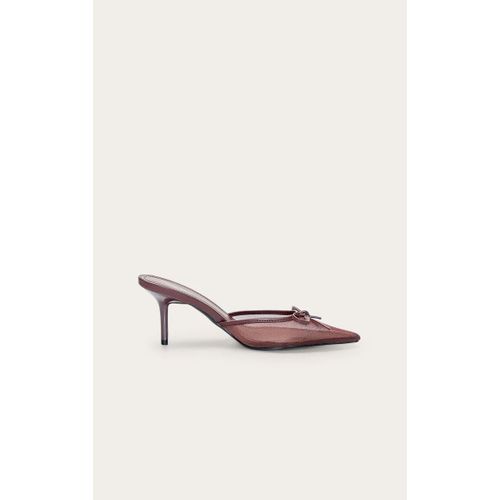 Mules En Mesh Chocolat Noeud