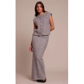 Femme Jupe Longue Épaisse Douce Côtelée Brossée Grise | Taille 40