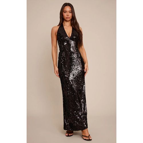Femme Robe Longue Noire À Dos Nu Et Sequins | Taille 38