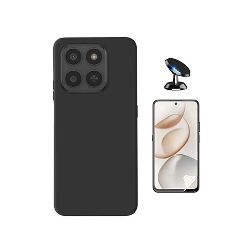 Kit De Film Hydrogel À Coque Complète Avant + Coque En Silicone Liquide + Support Magnétique PHONECARE Pour Honor 400 Smart - Noir