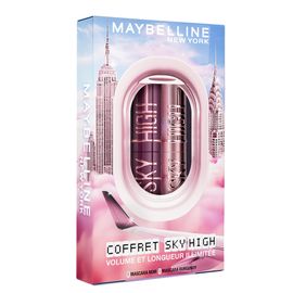 Maybelline New York Coffret 2 Mascaras Volume & Longueur - Sky High - Teinte : Very Black & Burgundy Haze - 7,2 Ml Noir