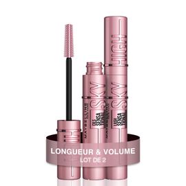 Maybelline New York- Lot De 2 Mascaras Volume Et Longueur Illimitée - Cils Sensational Sky High - Very Black - 9.6 Ml Noir