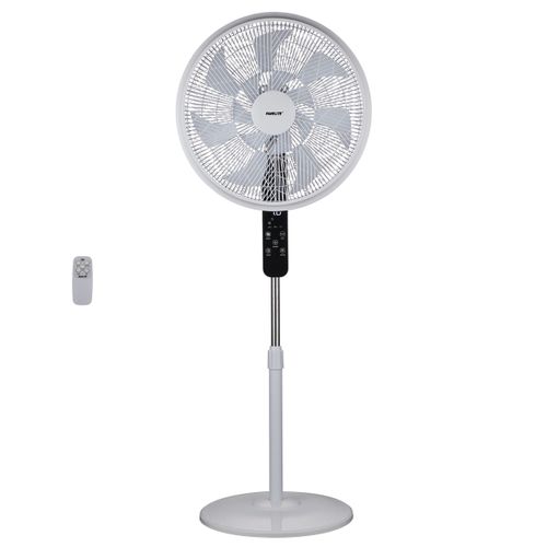 Fanelite - Ventilateur sur pied FSP45-1 - Blanc - Hélice 14 pales - Fort débit d’air - Grilles plastiques - Télécommande
