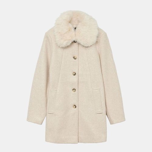 Manteau Autumn Oat Meal Col Fausse Fourrure Femme Vero Moda
