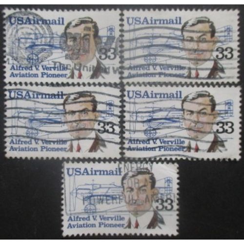 Etats-Unis Poste Aérienne N°107 X 5 Oblitéré