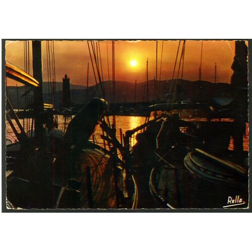 Carte Postale N°1501 , La Côte Des Maures , Saint-Tropez , Var , Coucher De Soleil Au Port , 1968