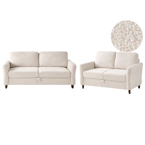 Ensemble de salon 5 places MARE Bouclé Beige
