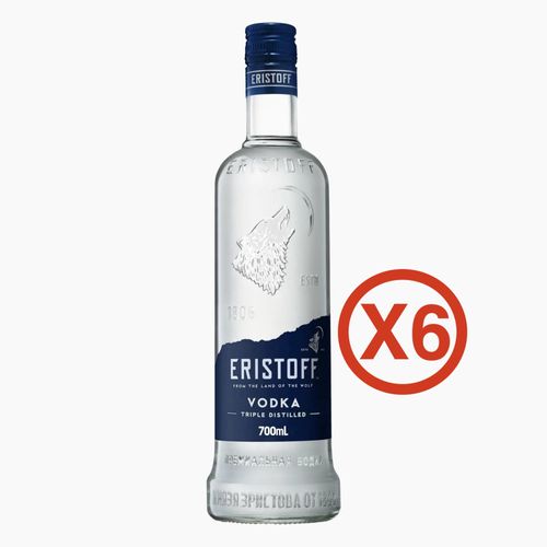 Lot De 6 Vodka Eristoff - 37,5% - 70 Cl