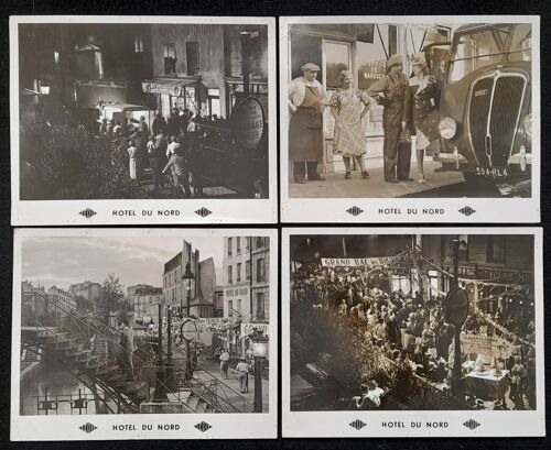 Marcel Carné - Hôtel Du Nord - Film 1938 Avec Louis Jouvet ; Arletty ; Annabella - 4 Photos Originales D'Exploitation De Cinéma - Chaque Petite Affiche 24x30,5 Cm