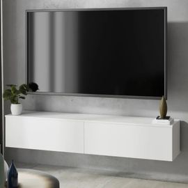 Meuble TV / Meuble de salon - NICOLE - 160 cm - blanc - style moderne