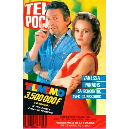 Tele Poche N° 1263 04.1990 Vanessa Paradis Gainsbourg/Philippe Lafontaine/Vartan/Julie Pietri/Joan Baez/Sheila (Petit)