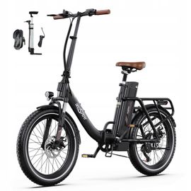 Vélo Électrique Onesport Ot16-2 Pour Adulte, Vélo Électrique À Cadre Ouvert, Moteur 250 W, Batterie 17 Ah, Pneus 20*3, Shimano 7 Vitesses - Noir
