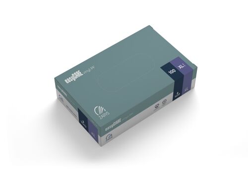 Gants d'examen en vinyle sans poudres à usage unique Taille L - Boite de 100 pièces