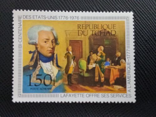 Timbre Tchad Y T Pa 173 Lafayette Offre Ses Services À L'Amérique 1976 (011109 )