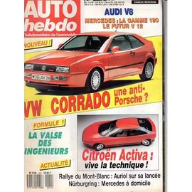Auto Hebdo 641 De 1988 Citroen Activa,Vw Corrado,Renault 19 Gts Energy,Mercedes 190e 2.5 16,1000km Nurburgring,Birmingham F3,Ingenieurs F1,Theys,Mont Blanc,Albi F3 Et Superproduction,Turckheim,