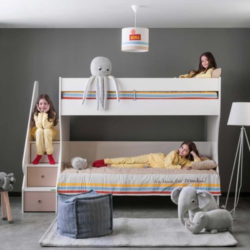 Lit superposé aggloméré blanc 90x190/90x190cm