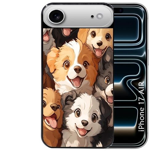 Coque noire pour IPHONE AIR motif chien smile