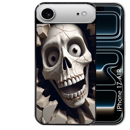 Coque noire pour IPHONE AIR mort squelette smile